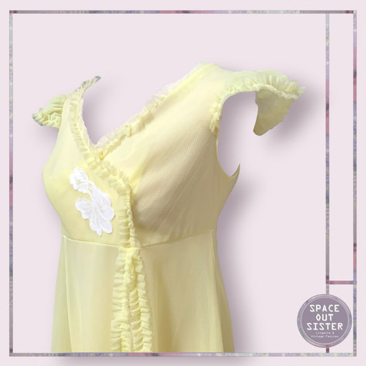 Vintage Yellow Petal Layer Nightdress