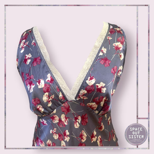 Pre-Loved Burgundy Floral Slip Dress