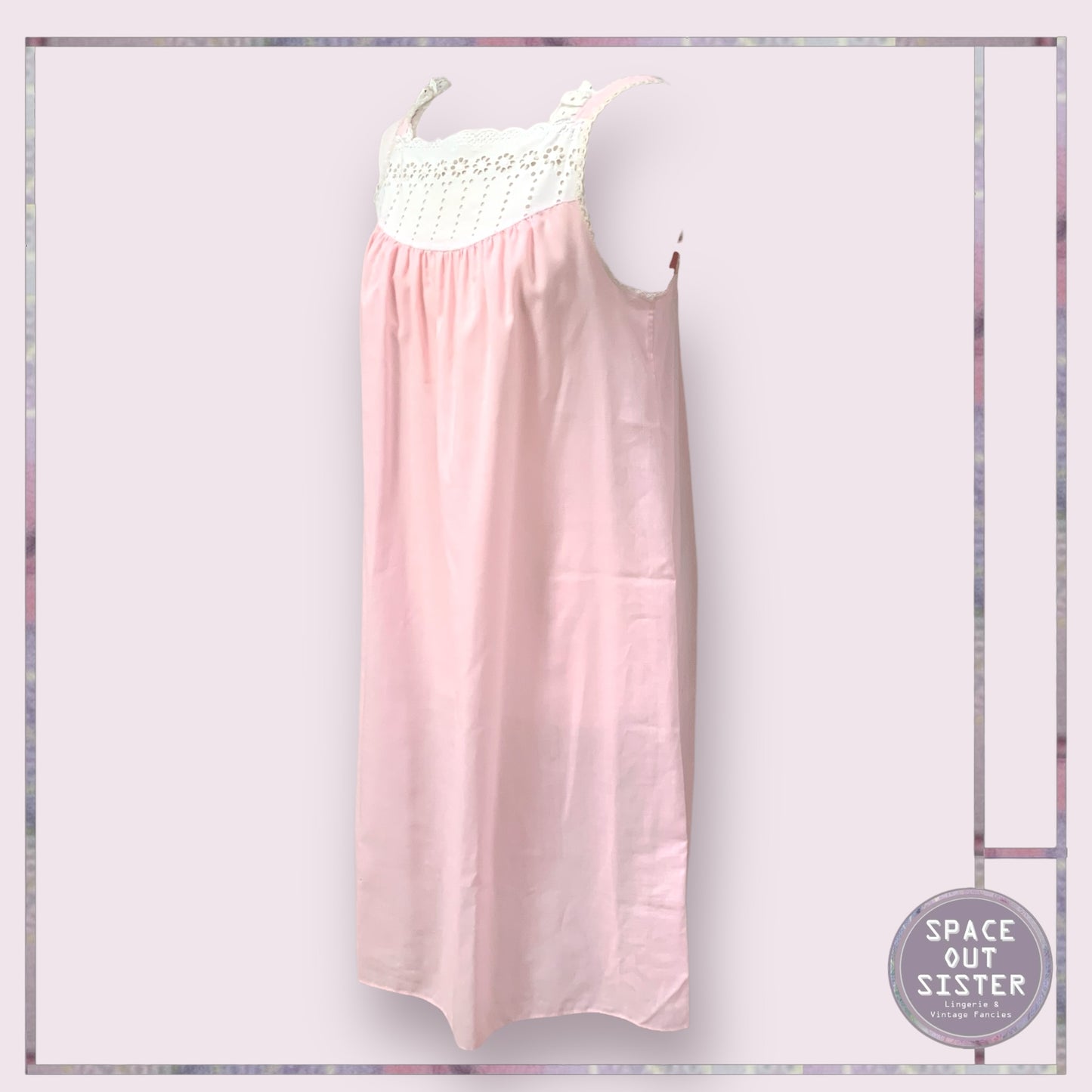 Vintage Daisy White & Pink Nightdress