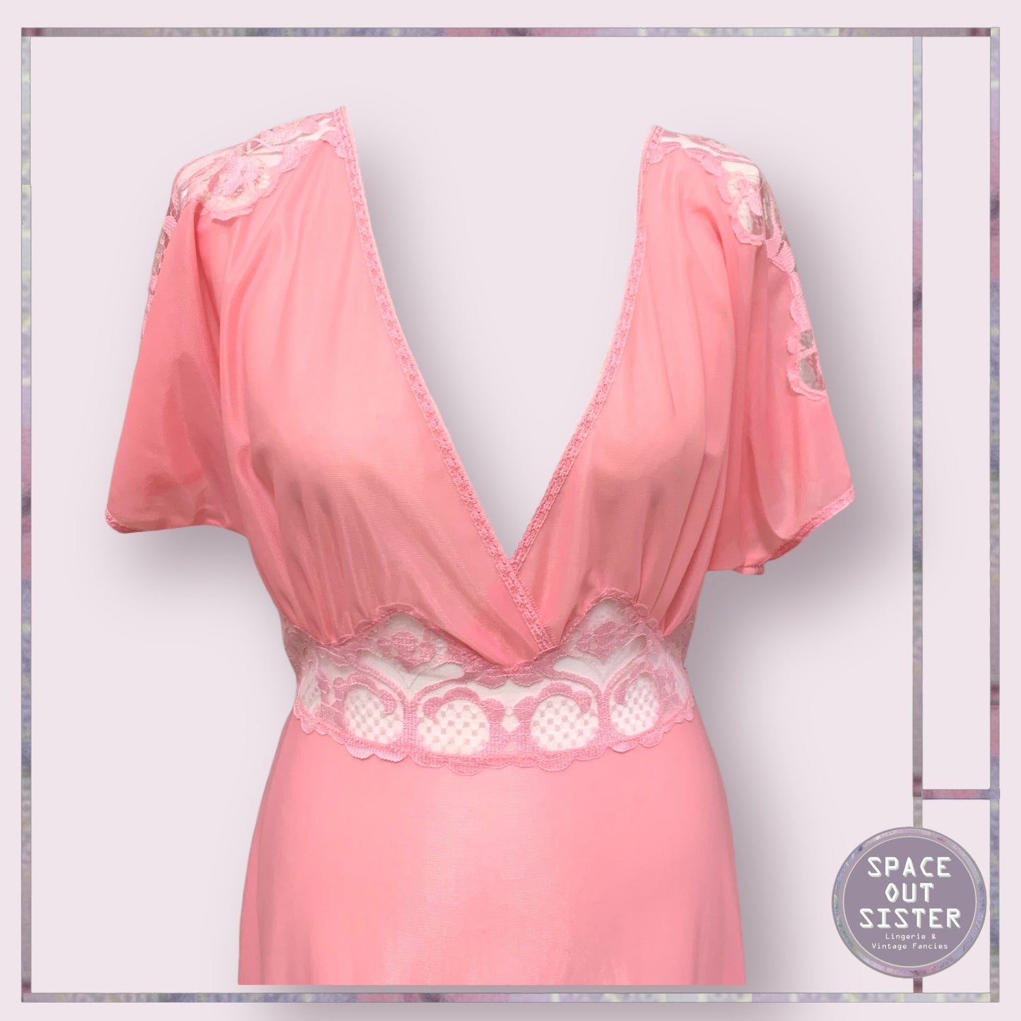 Circa 1970s Vintage Tie Back Nightdress