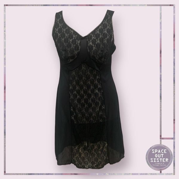 Vintage Double Bow Black Slip