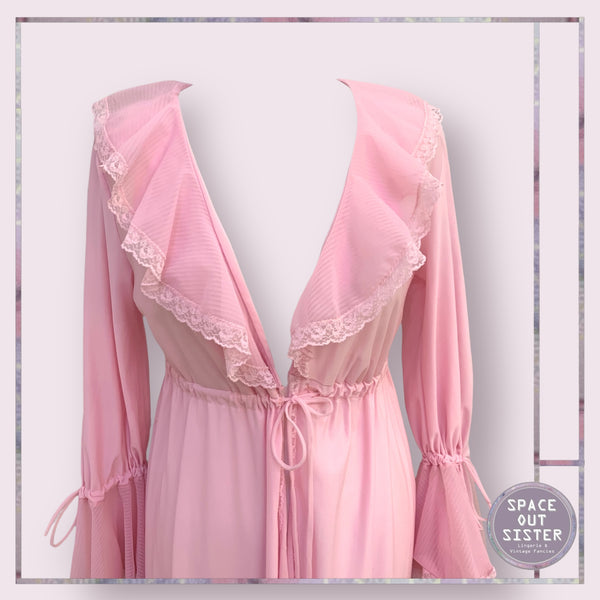 Vintage Pink Frill Robe