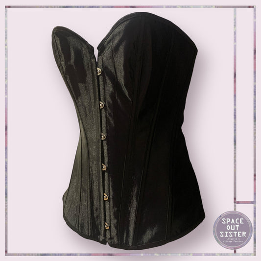 Vintage Black Satin Corset