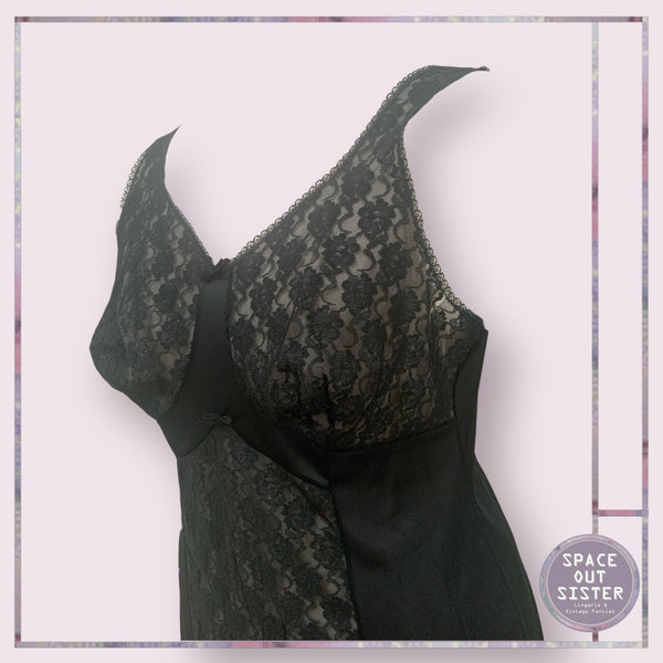 Vintage Double Bow Black Slip