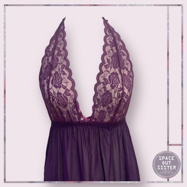 Vintage Purple Lace Nightdress
