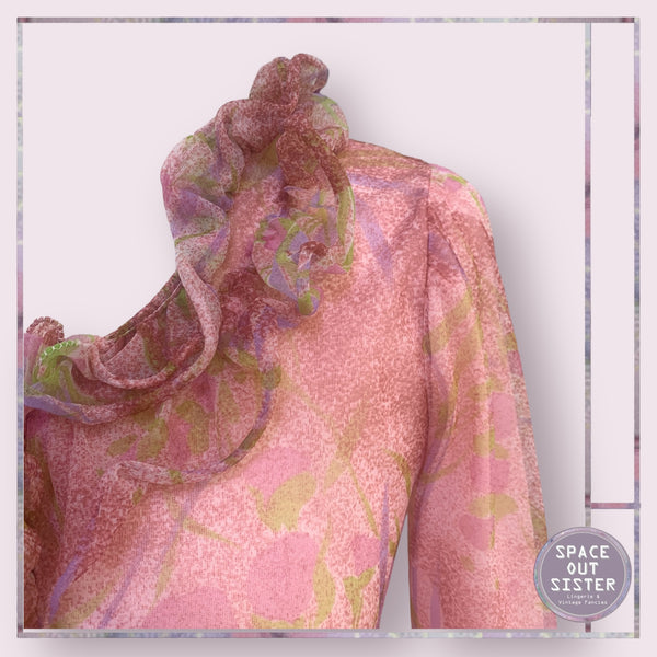 Circa 1960s Pink Ruffle Robe