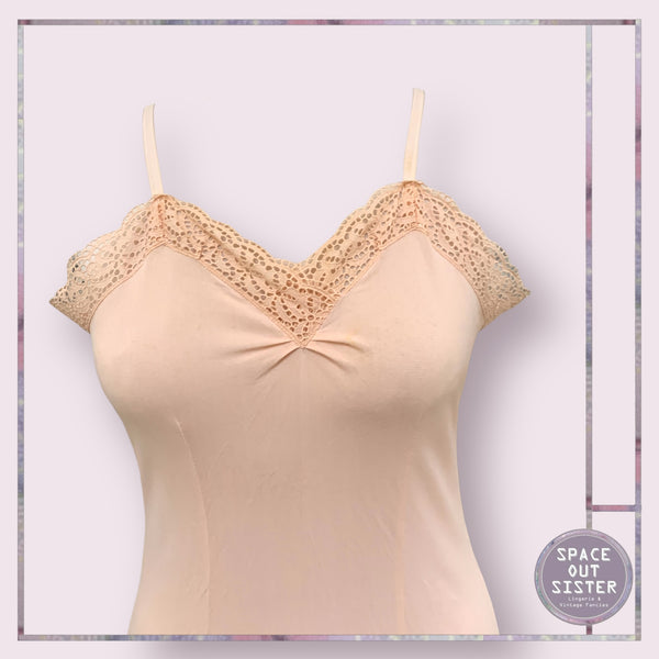Vintage Peach Tricot Mini Slip