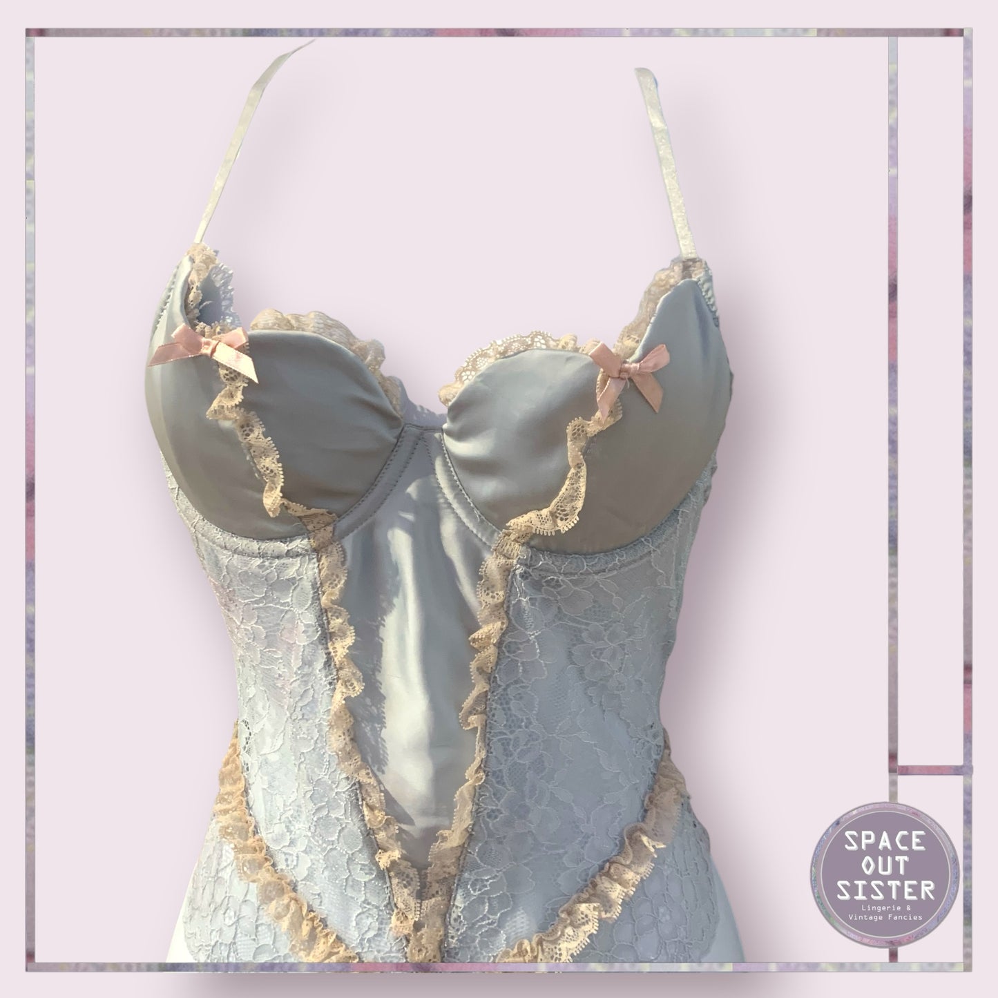 Vintage Powder Blue & Champagne Bodysuit