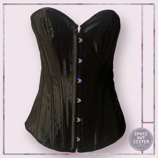 Vintage Black Satin Corset