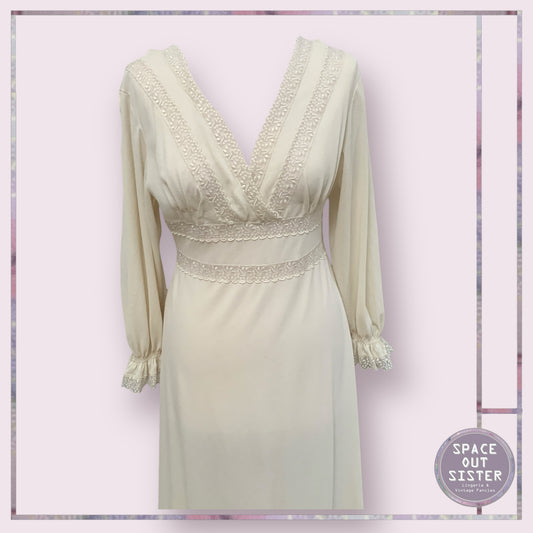 Vintage Circa 1970s Italian Caramel Nightdress
