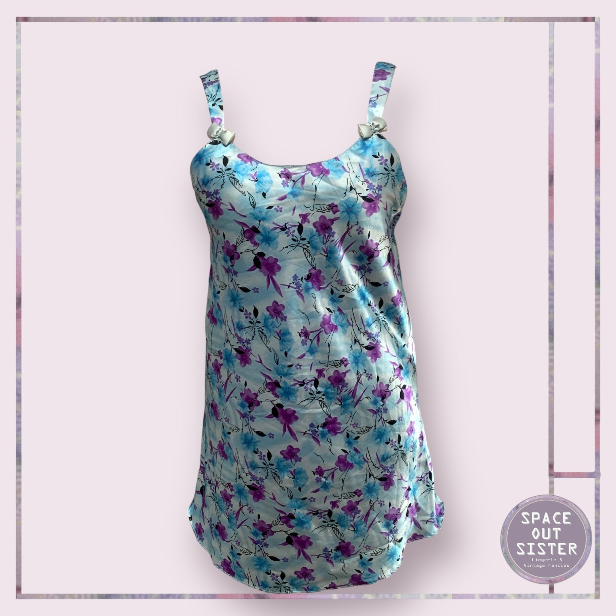 Blue Floral Slip Dress