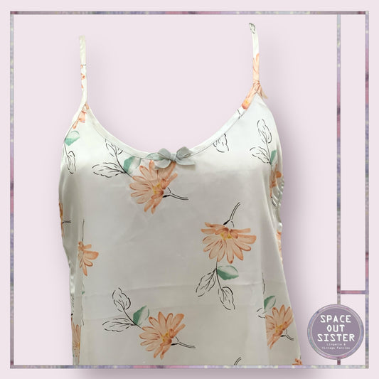 Vintage Peach Flower Slip Dress