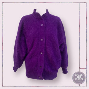 Pre-Loved Deep Purple Cashmere Cardigan