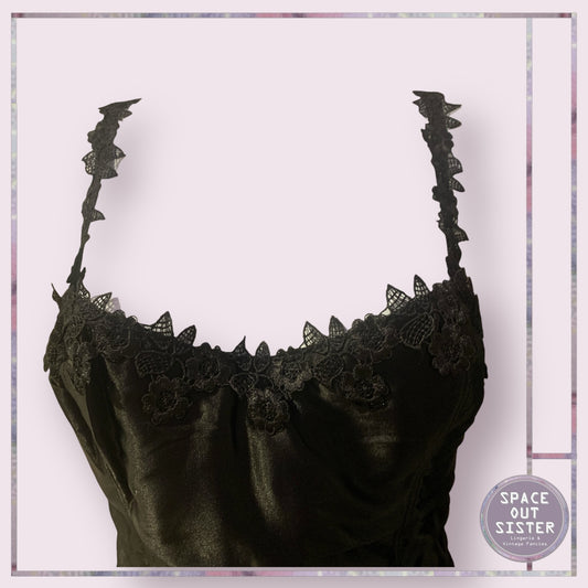 Vintage Black Satin Bustier