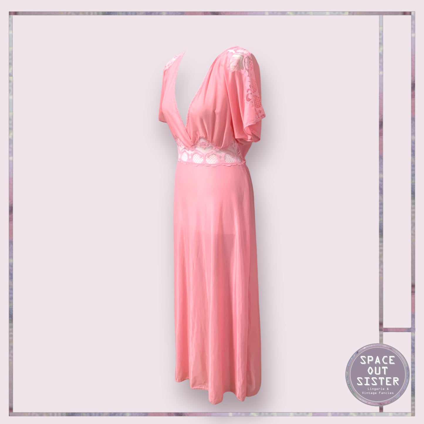 Circa 1970s Vintage Tie Back Nightdress