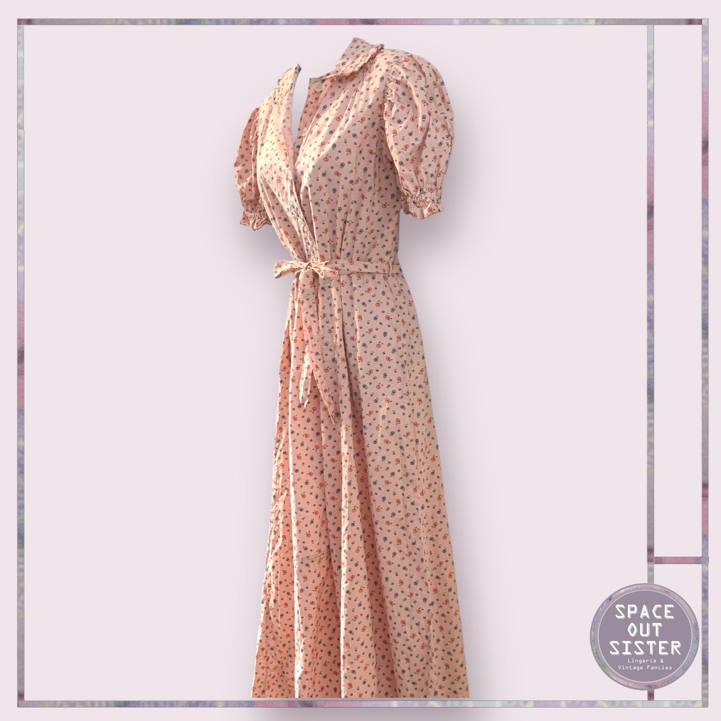 Vintage Cotton Pink Floral Nightdress