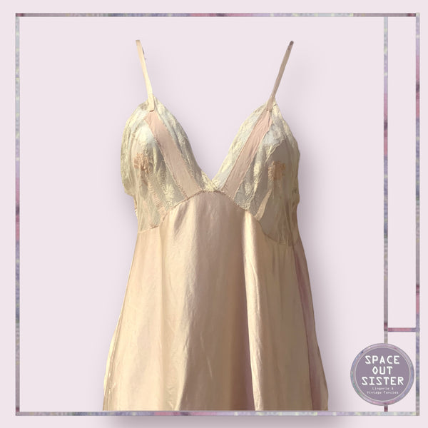 Vintage Silk Tea Rose Slip Dress