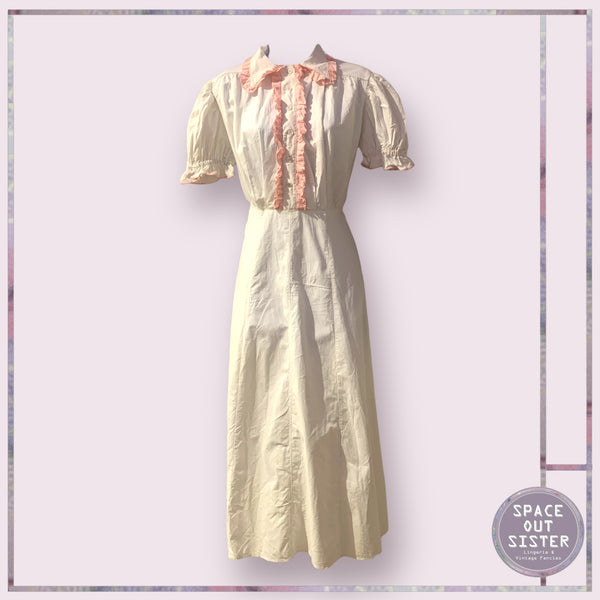 Vintage Cotton Ruffle Nightdress