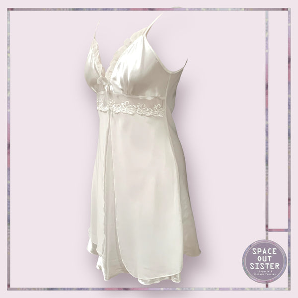Vintage White Satin Petal Nightdress