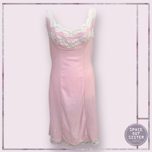 Vintage Pink & White Slip