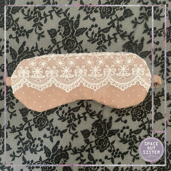 Handmade Sleep Mask & Pouch Polka