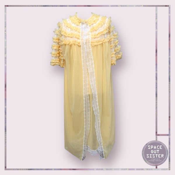 Vintage Yellow Peignoir Set