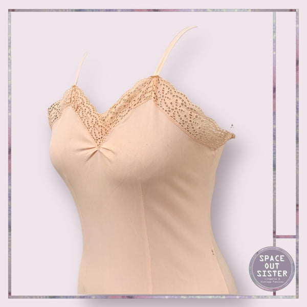Vintage Peach Tricot Mini Slip