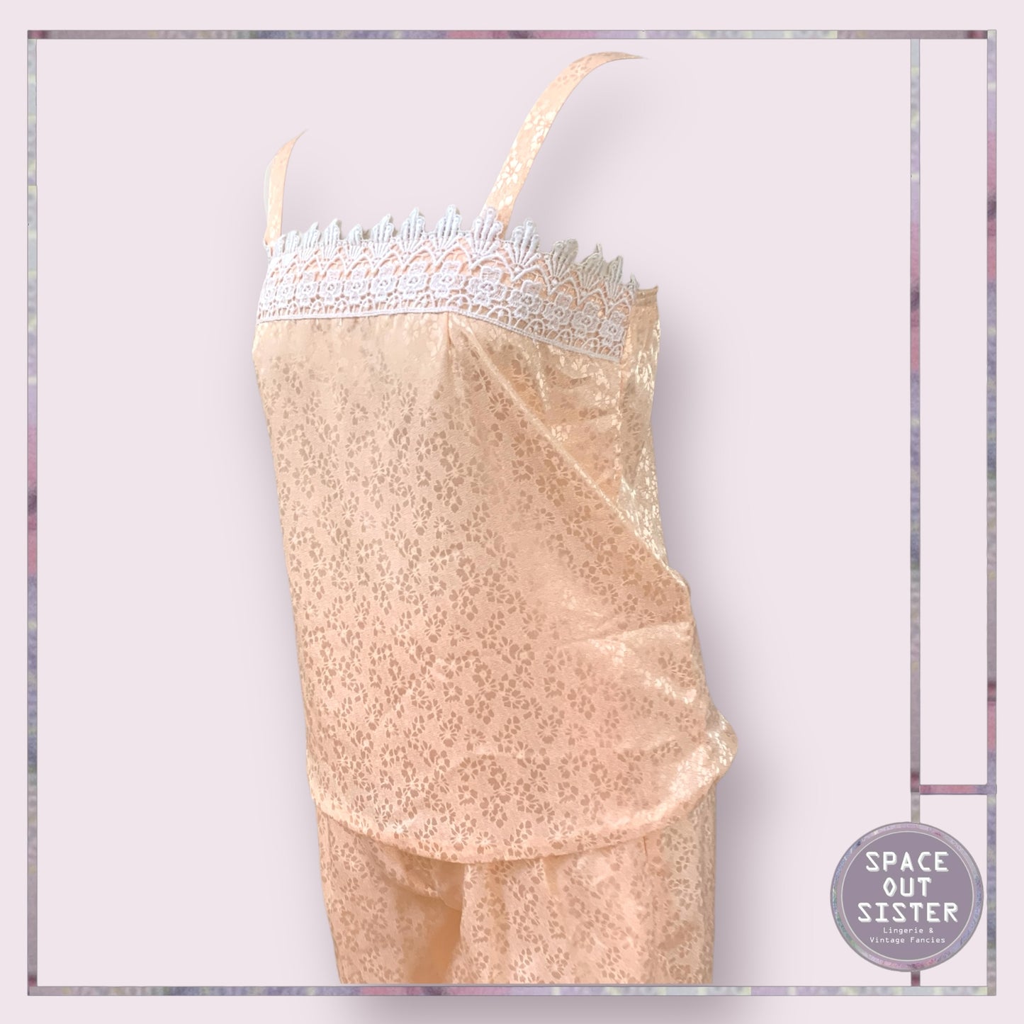 Rare Vintage Peach Satin PJs