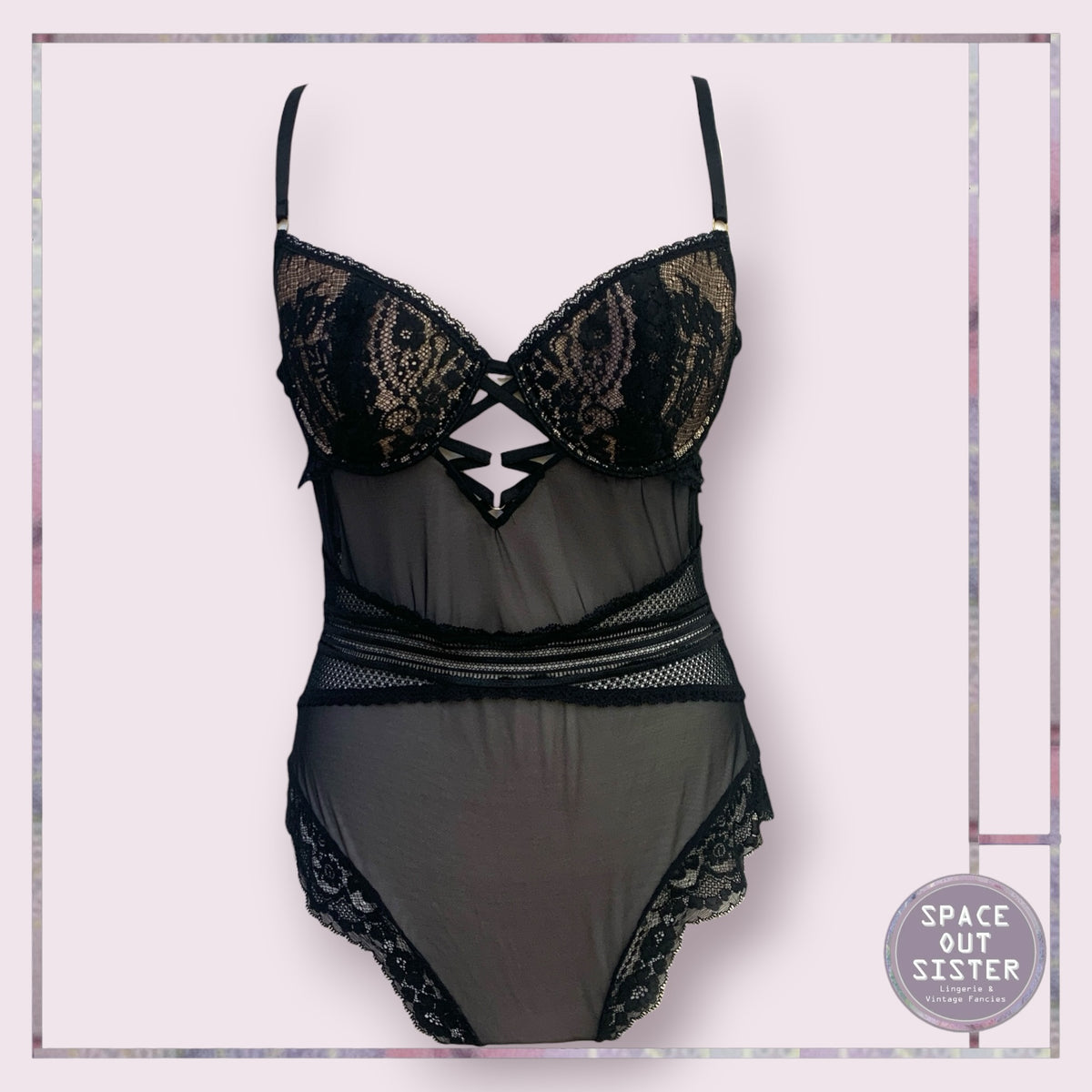 Vintage Champagne & Black Bodysuit