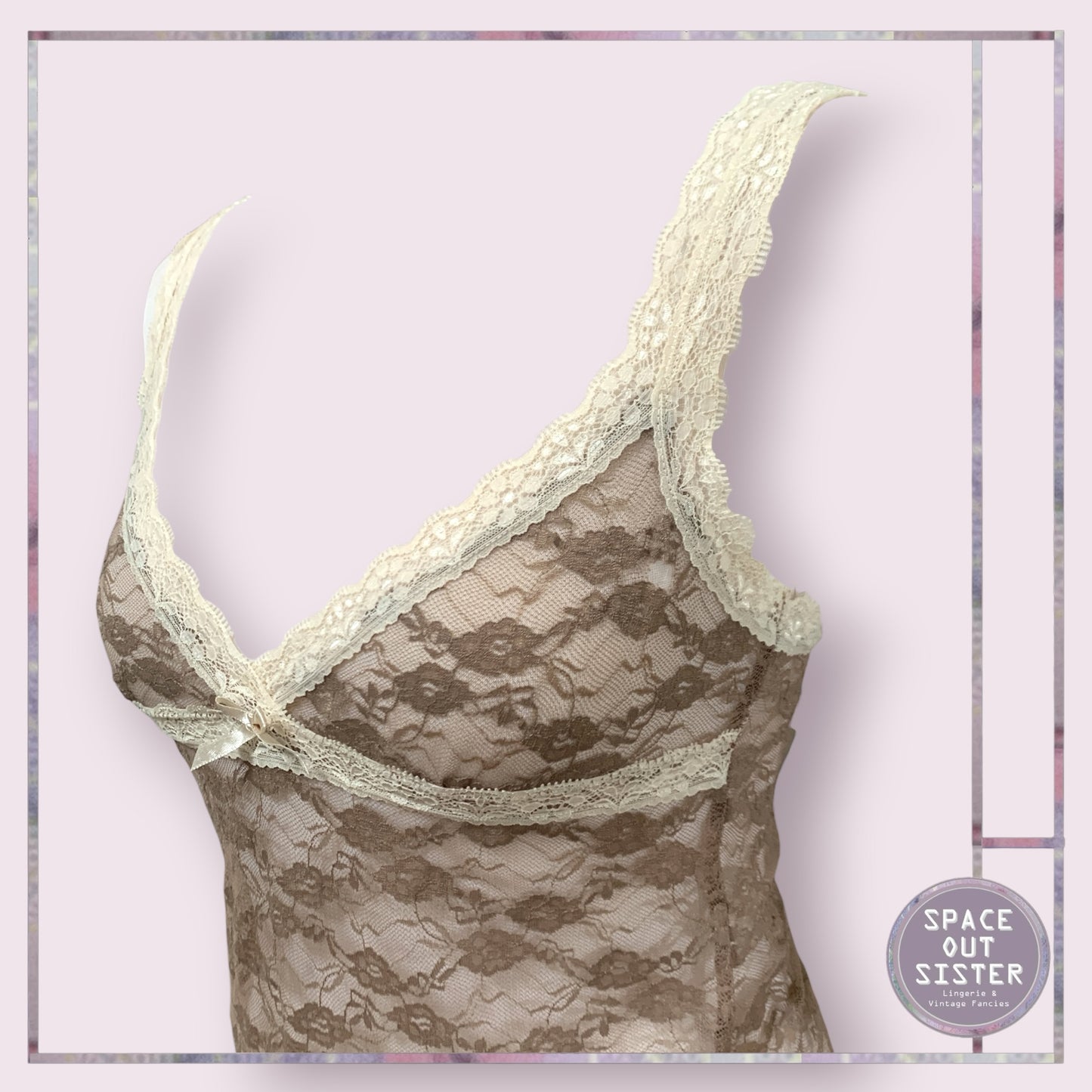 Chocolate & Cream Stretch Lace Camisole