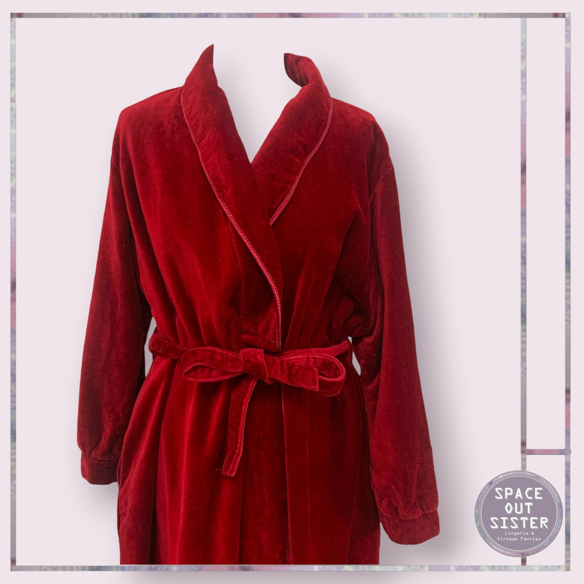 Vintage Cotton Burgundy Robe