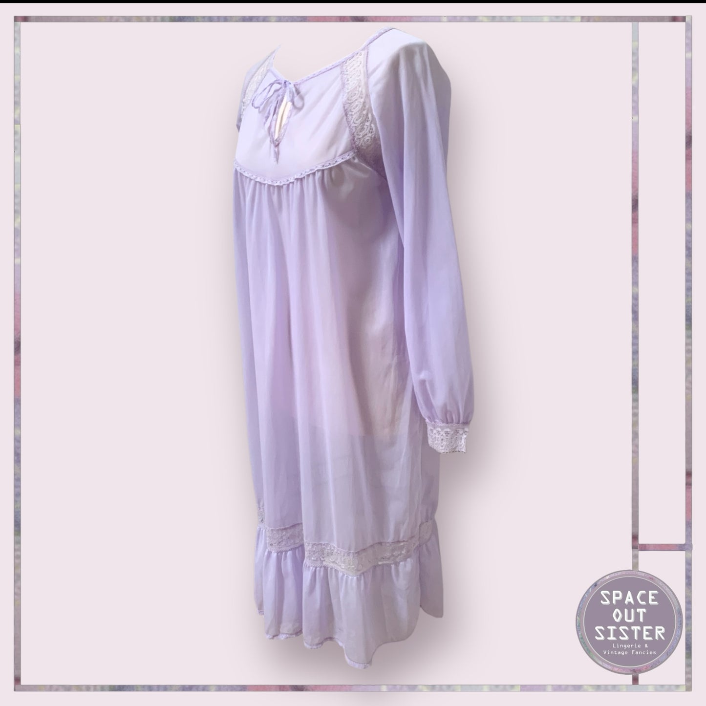Vintage Lilac Knee Length Nightdress
