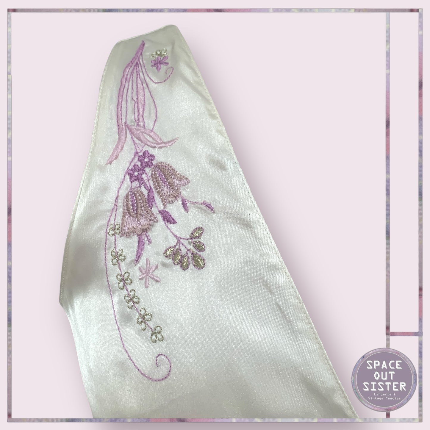 Vintage Ivory & Lilac Slip Dress