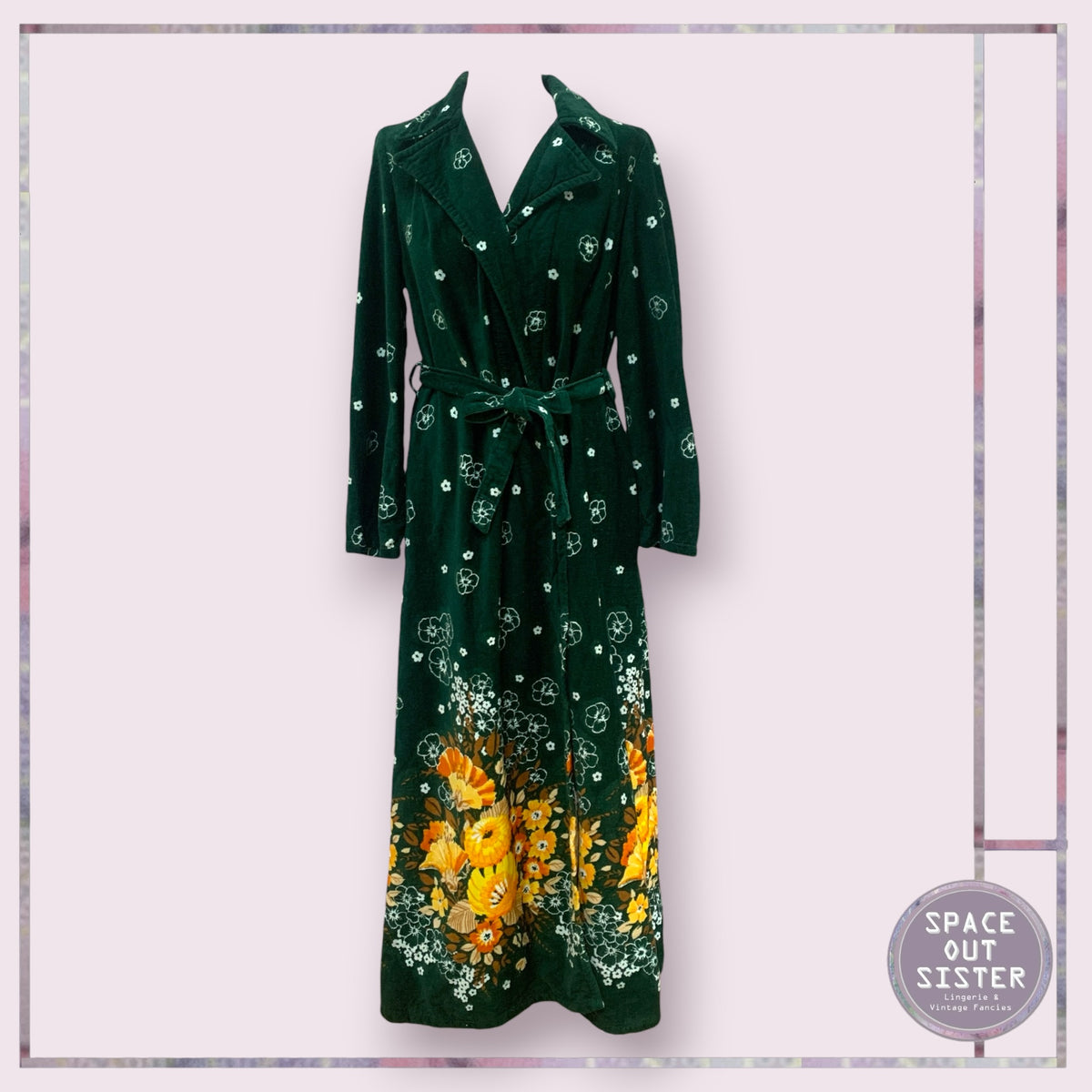 Vintage Austrian Cotton Forest Green Robe