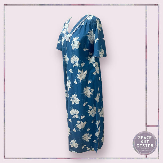 Vintage Cotton Bright Teal Nightdress