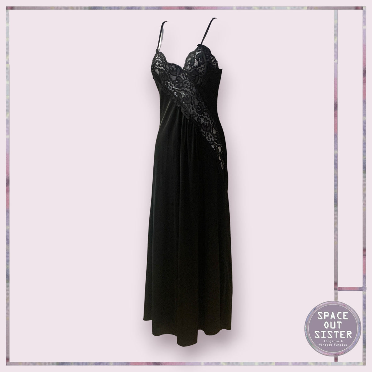 Vintage Lace Insert Full Length Nightdress