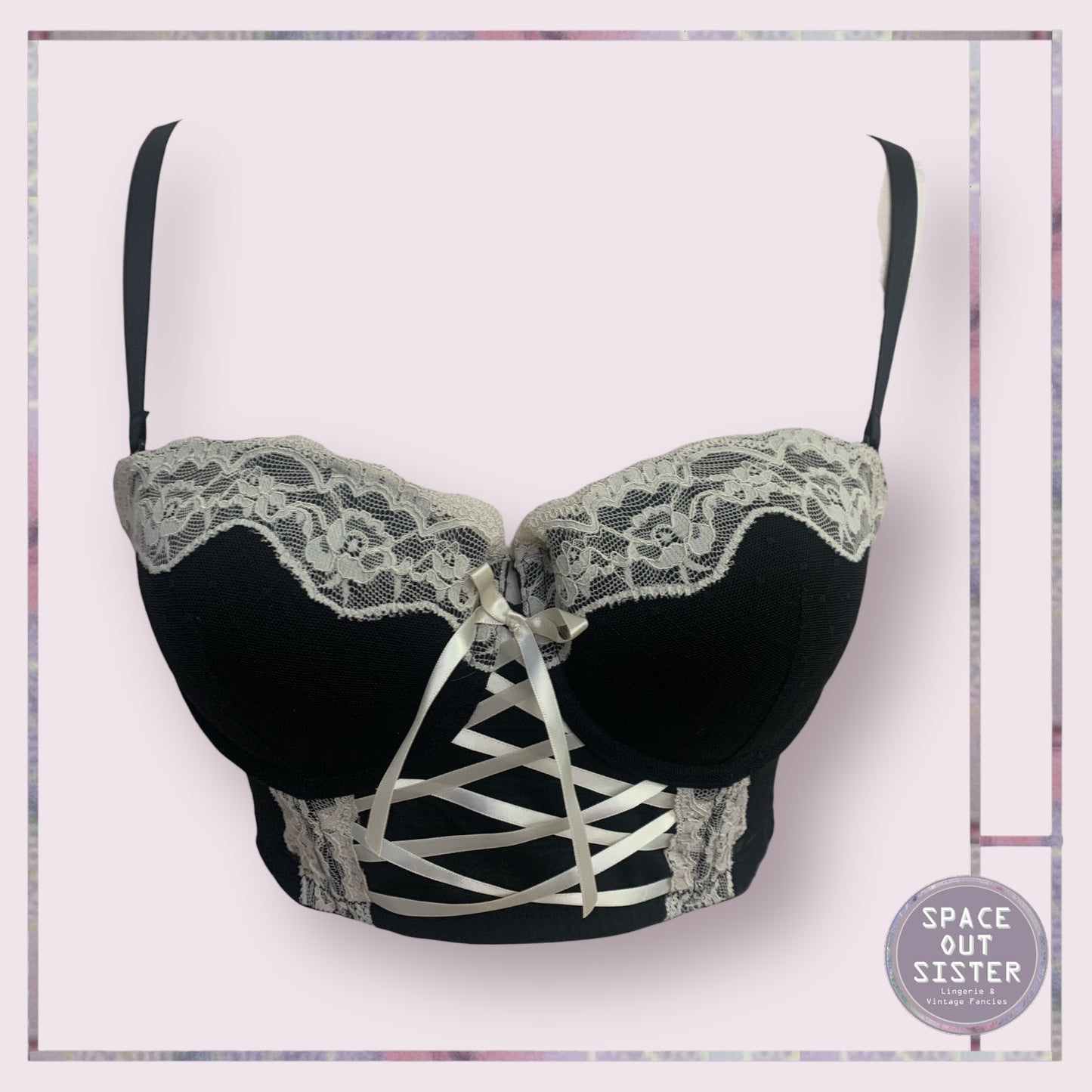 Monochrome Ribbon Longline Bra