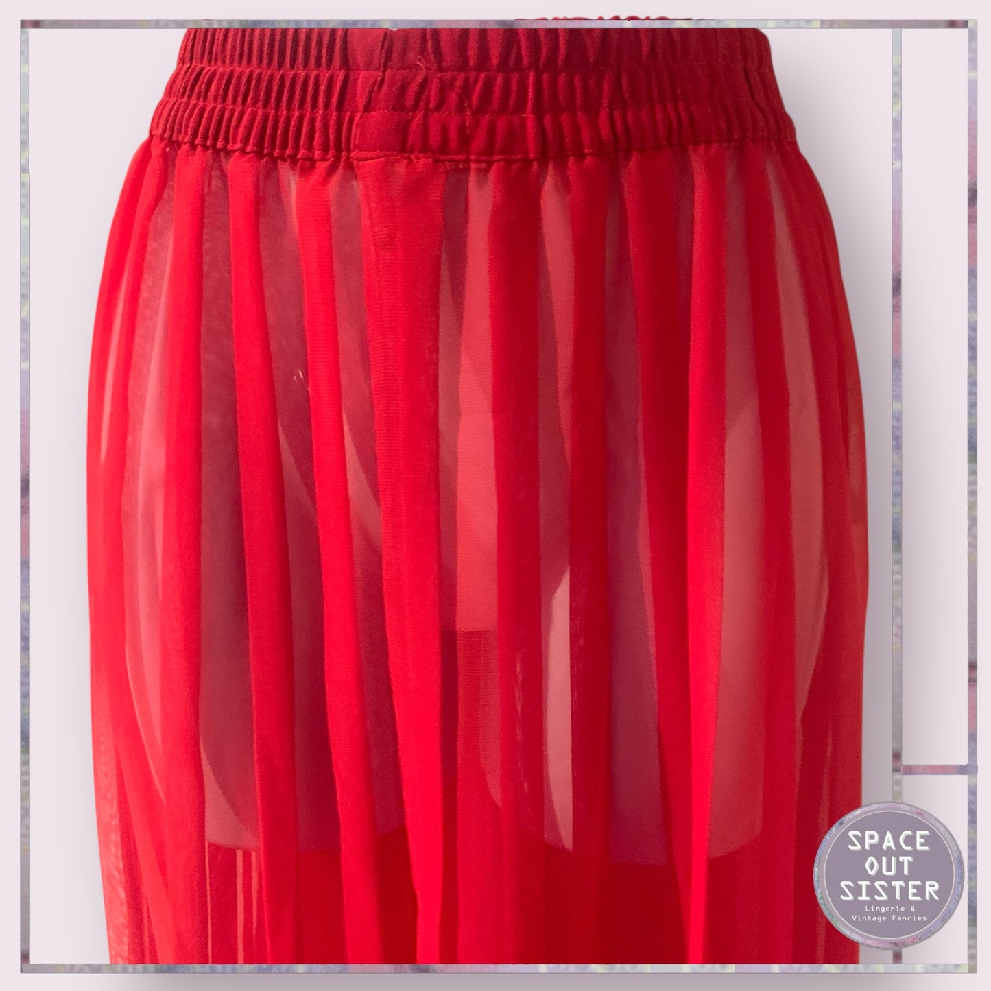 Vintage Pleat Semi Sheer Trousers