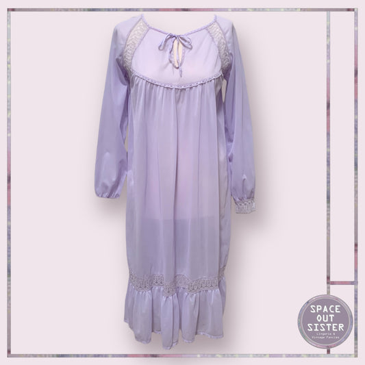 Vintage Lilac Knee Length Nightdress
