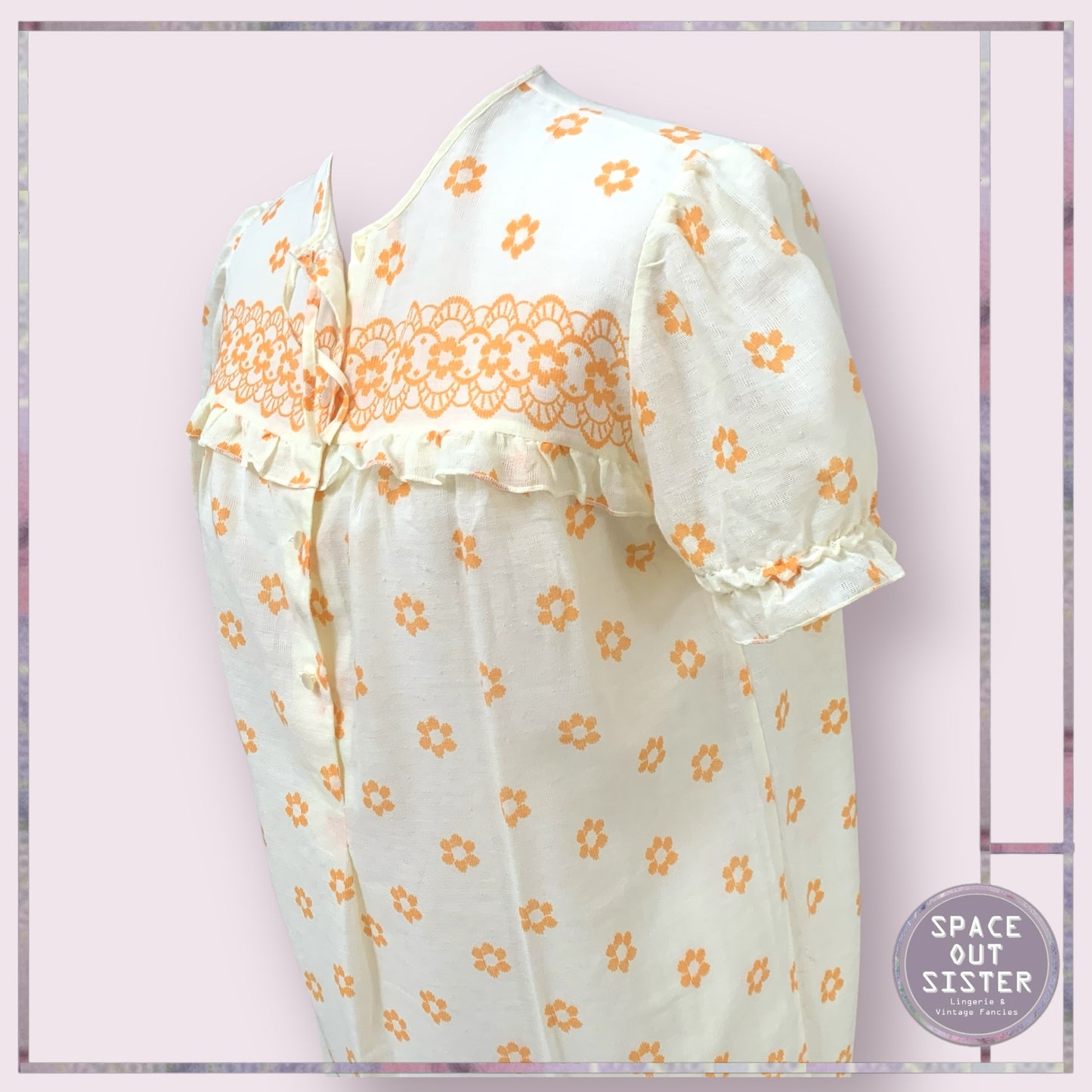 Vintage Orange Bloom Nightdress