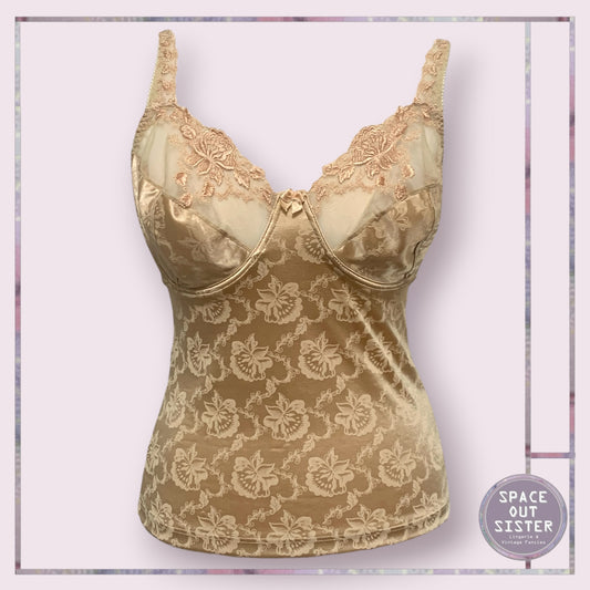 Gold Embossed Underwire Camisole