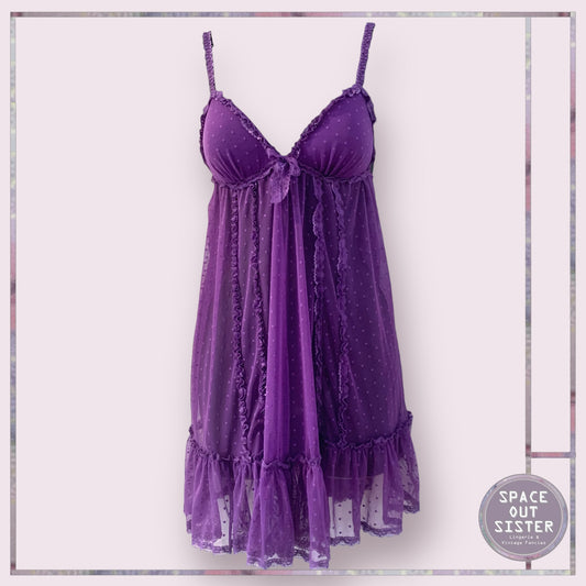 90s Purple Ruffle Nightdress