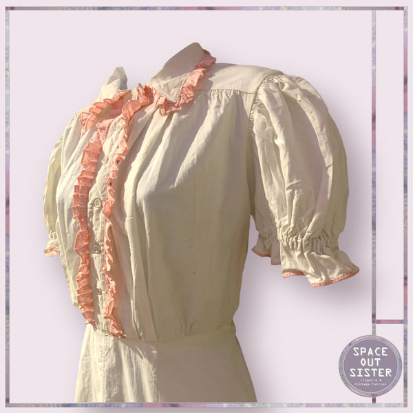 Vintage Cotton Ruffle Nightdress