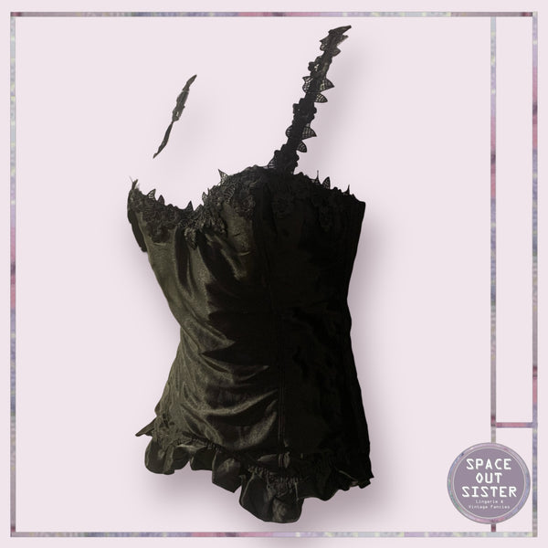 Vintage Black Satin Bustier