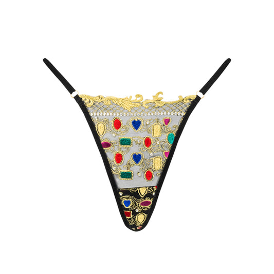 New Jewels & Pearls Embroidered G-String by Kilo Brava