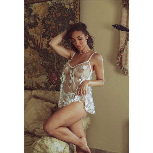 New 3-D Embroidery with Pearls Mini Slip by Kilo Brava