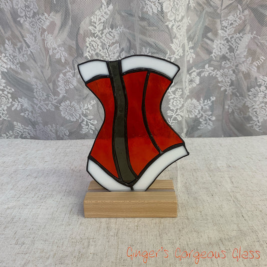 Christmas Corset by Ginger's Gorgeous Glass