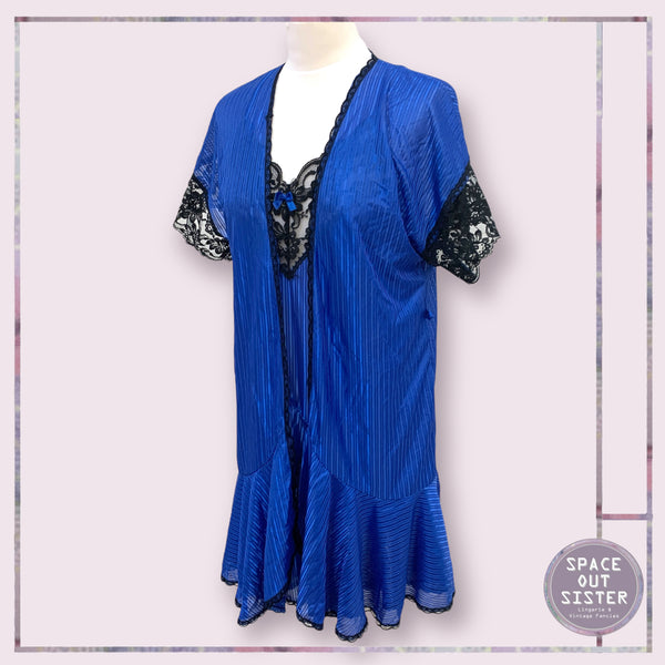 Vintage Two Piece Electric Blue Night Set
