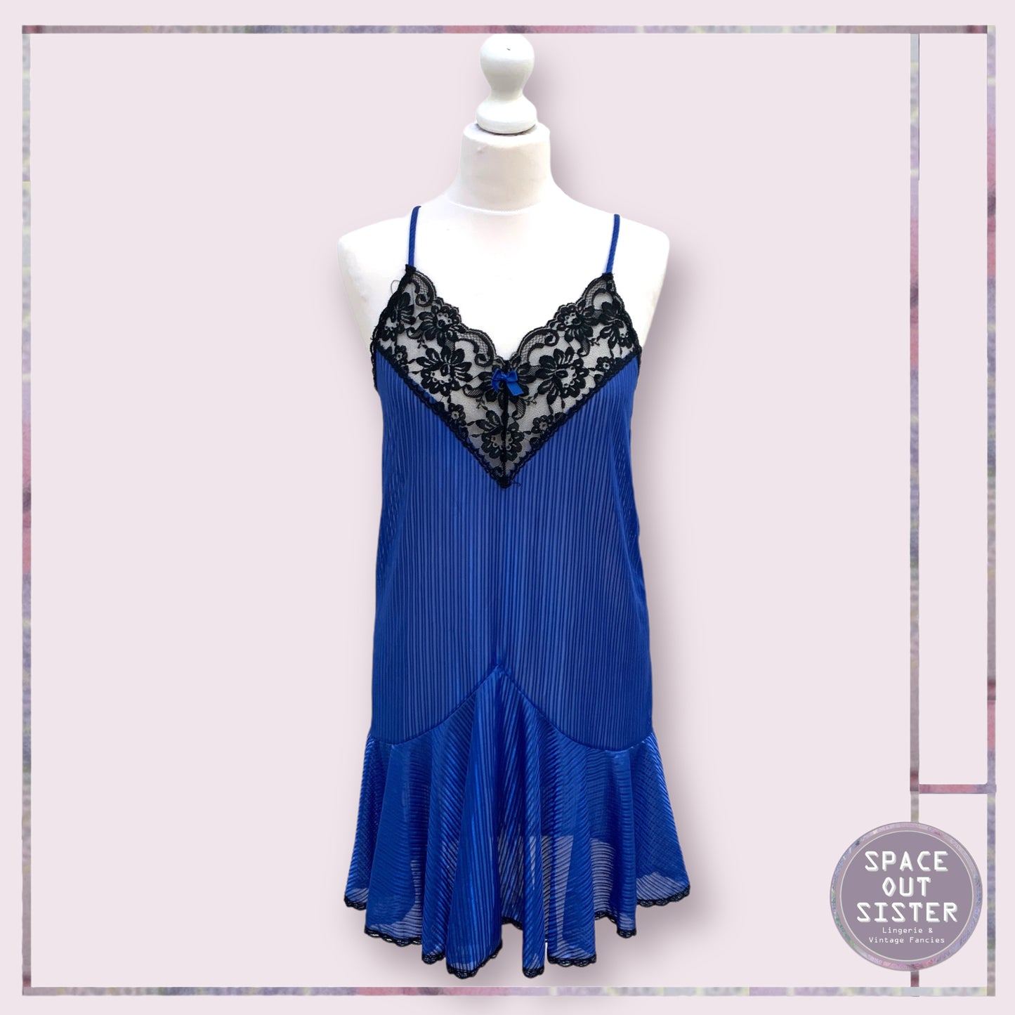 Vintage Two Piece Electric Blue Night Set