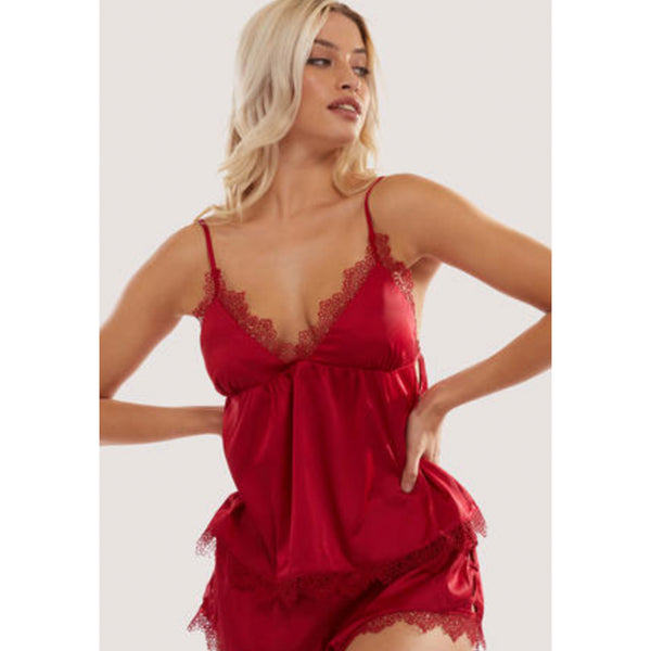 New Tinley Red Camisole & Short by Wolf & Whistle